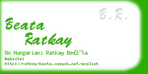 beata ratkay business card